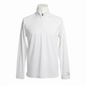 Zero Restriction Tour Series 1/4 Zip Pullover White Golf Shirt Mens Small Casual